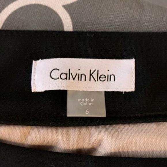 Calvin Klein black cream sheath dress textured wedding guest stretch siz… - Picture 6 of 6